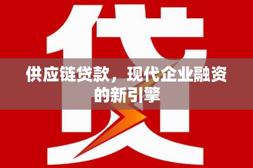 金寨供应链贷款，现代企业融资的新引擎