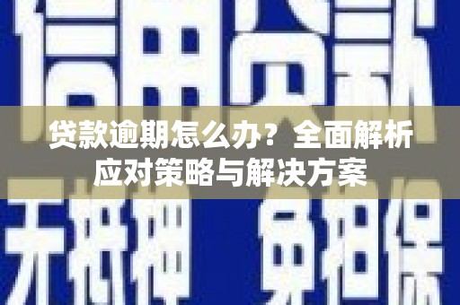 金寨贷款逾期怎么办？全面解析应对策略与解决方案