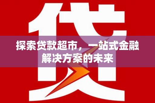 金寨探索贷款超市，一站式金融解决方案的未来