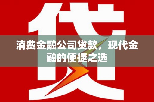 金寨消费金融公司贷款，现代金融的便捷之选