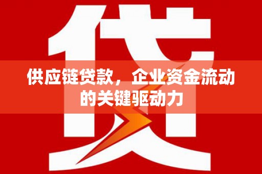 金寨供应链贷款，企业资金流动的关键驱动力