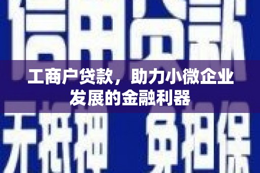金寨工商户贷款，助力小微企业发展的金融利器