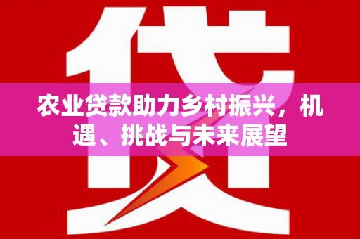金寨农业贷款助力乡村振兴，机遇、挑战与未来展望