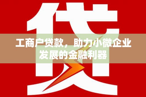 金寨工商户贷款，助力小微企业发展的金融利器